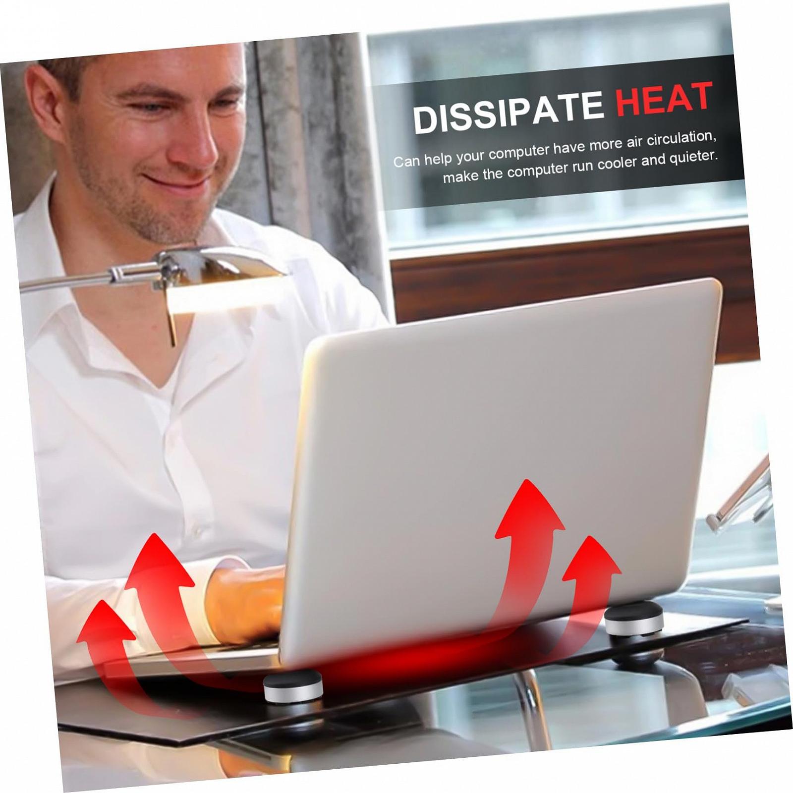 Подставка для ноутбука для дома/офиса, портативная подставка для ноутбука с теплоотводом, нескользящая основа, черная, фото №7