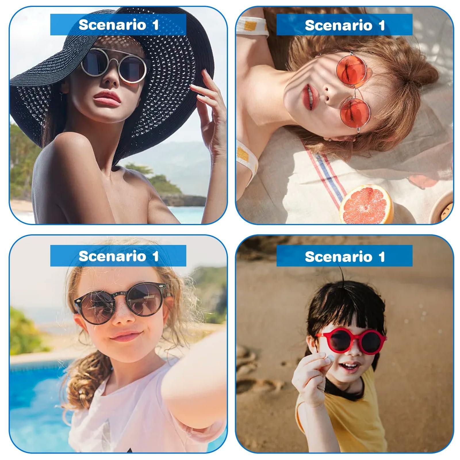 Сонцезахисні окуляри Серце Sporgo 12 шт Чорний, фото №6