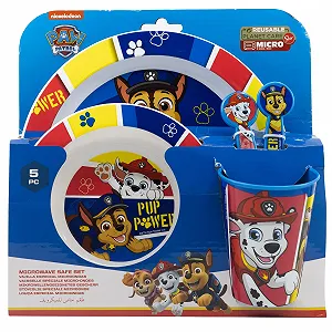 Детский набор посуды из 5 предметов Paw Patrol PUP Power, красный synthetic.ua - Фото 1