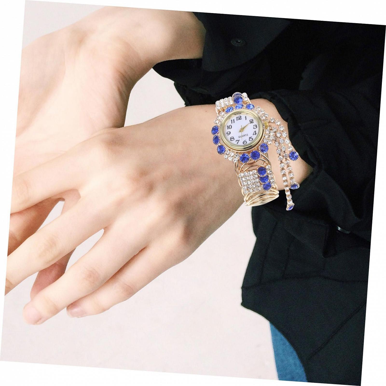 Годинник кварцовий PartyKindom Жіночий Вінтажний Браслет Синій, фото №4