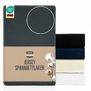 Простыня на резинке Jersey Utopia Bedding 160 x 200 см Антрацит - Фото 1