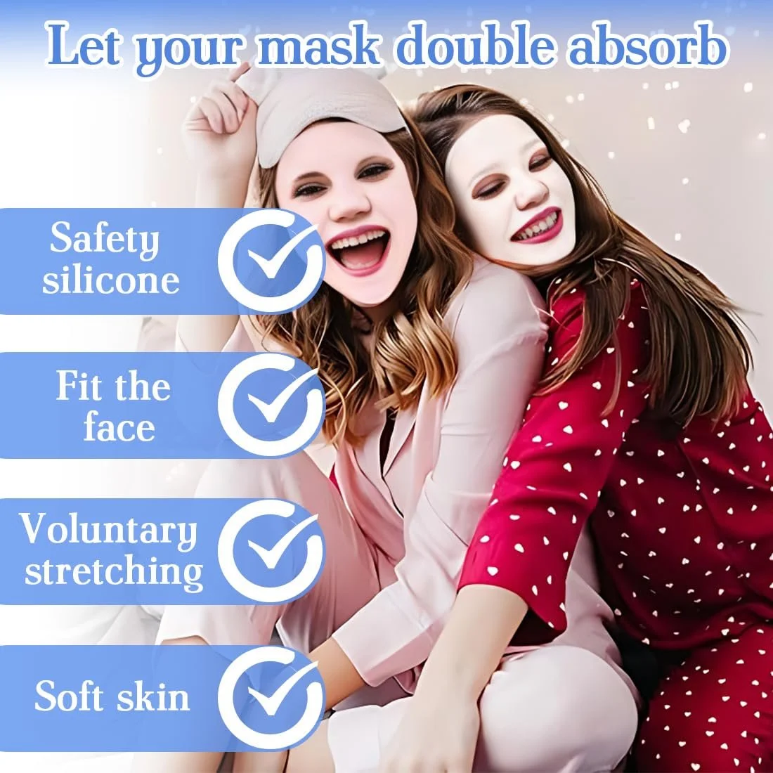 Маска Силіконова WHYCNJL 2 шт Білий, Рожевий, фото №4