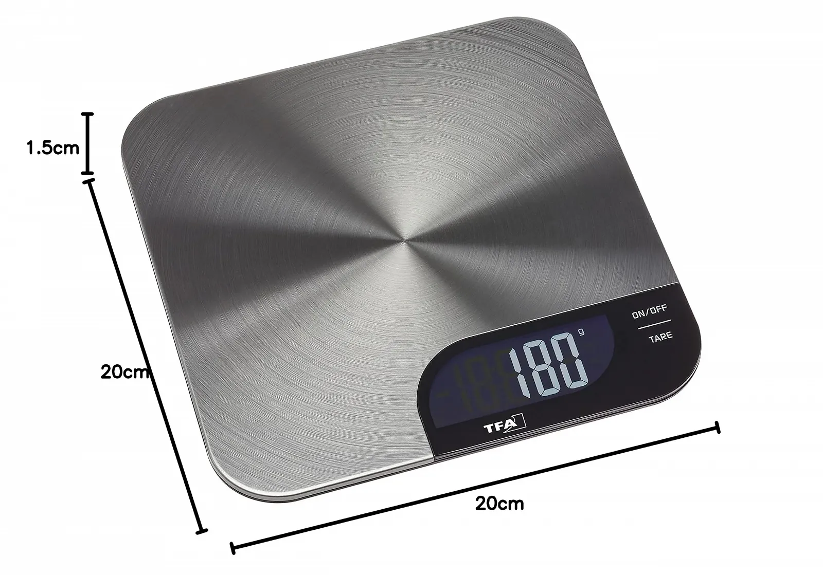Цифрові кухонні ваги TFA Dostmann 50.2006.60 Cheesecake 5 kg Silver, фото №4 Цифрові кухонні ваги TFA Dostmann 50.2006.60 Cheesecake 5 kg Silver, фото №4