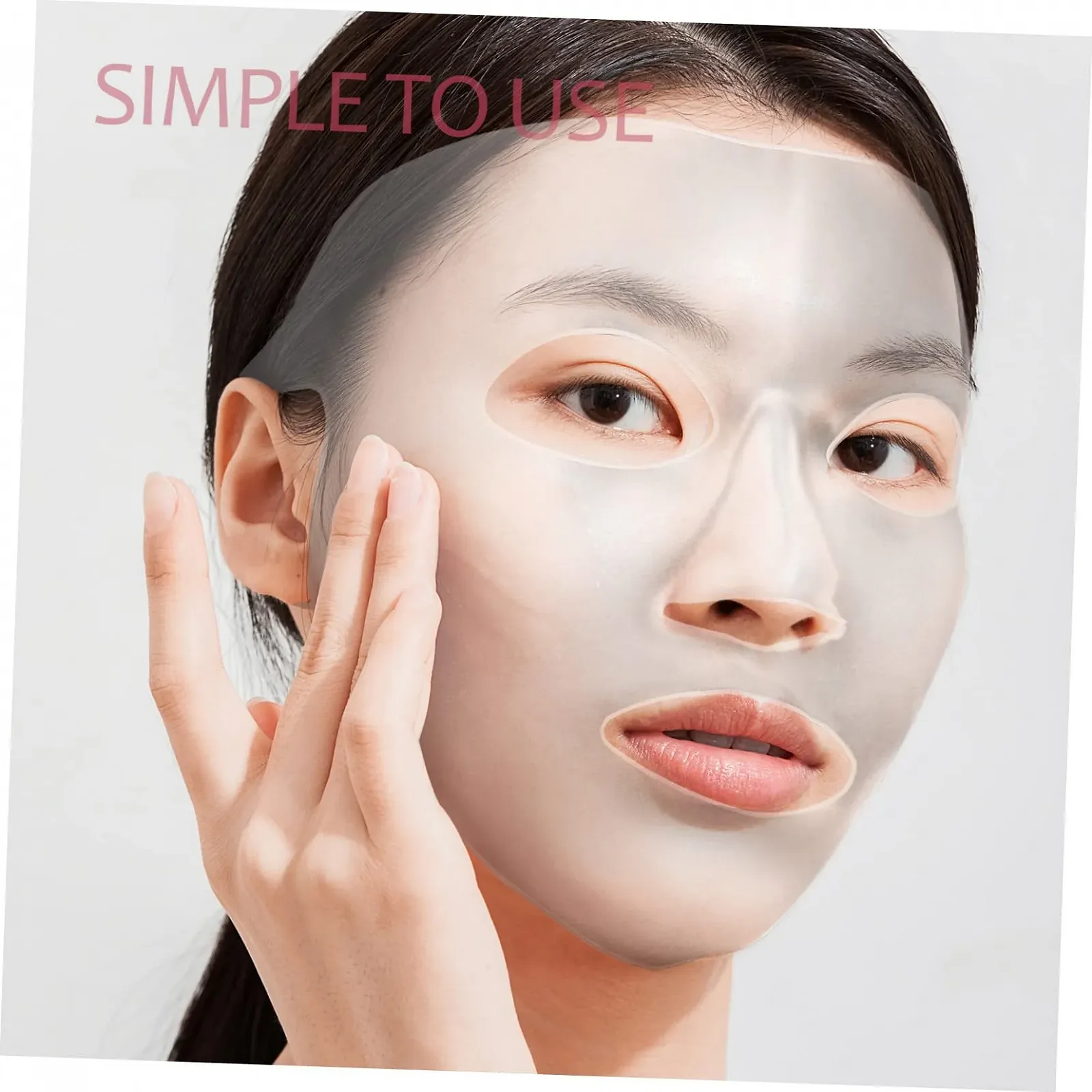 Маска для лица MUCKLILY 3 шт. Силиконовая маска для лица, многоразовая, увлажняющая, с ушными крючками для салона и домашнего использования, фото №3