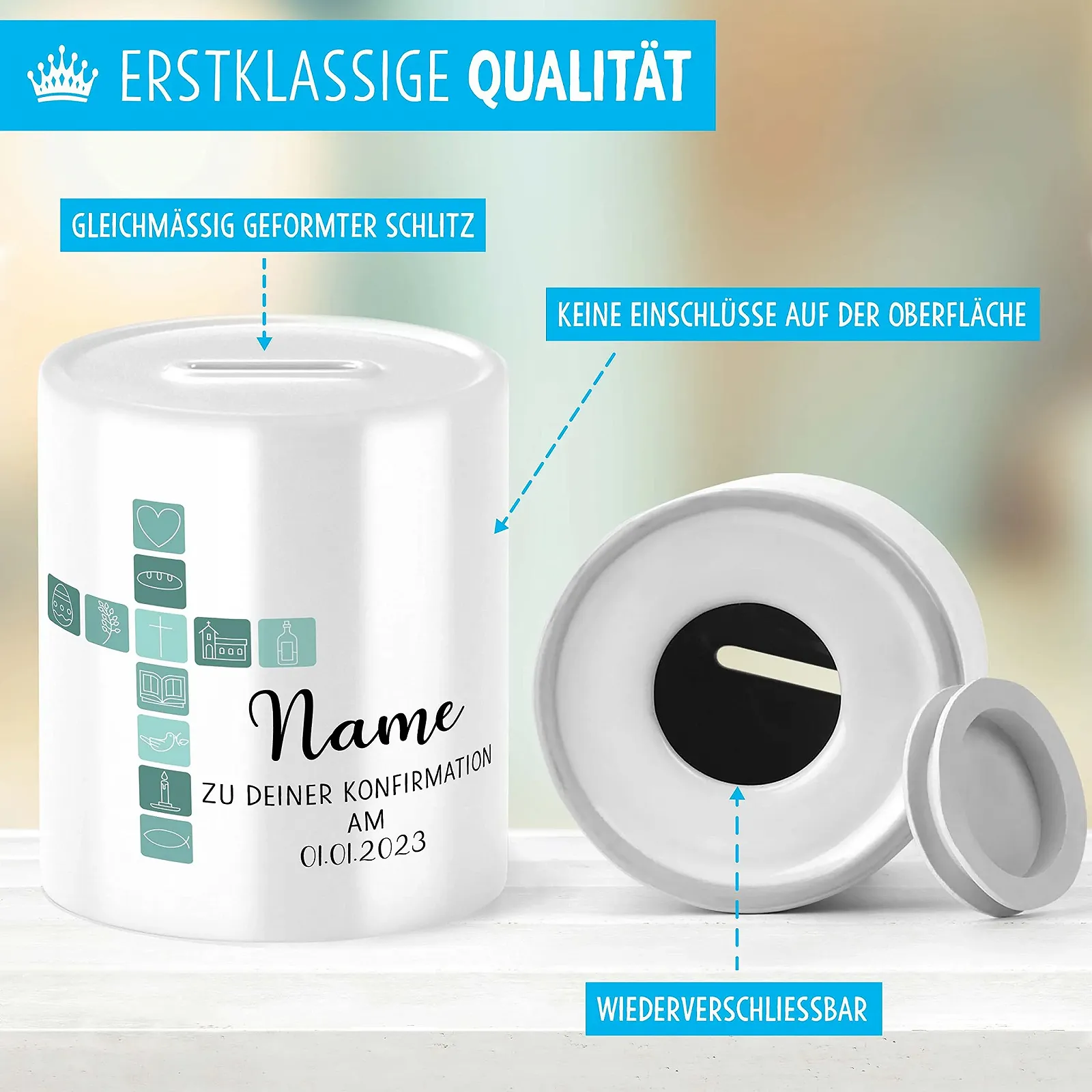 Скарбничка OWLBOOK Confirmation Cross Керамічна, фото №2