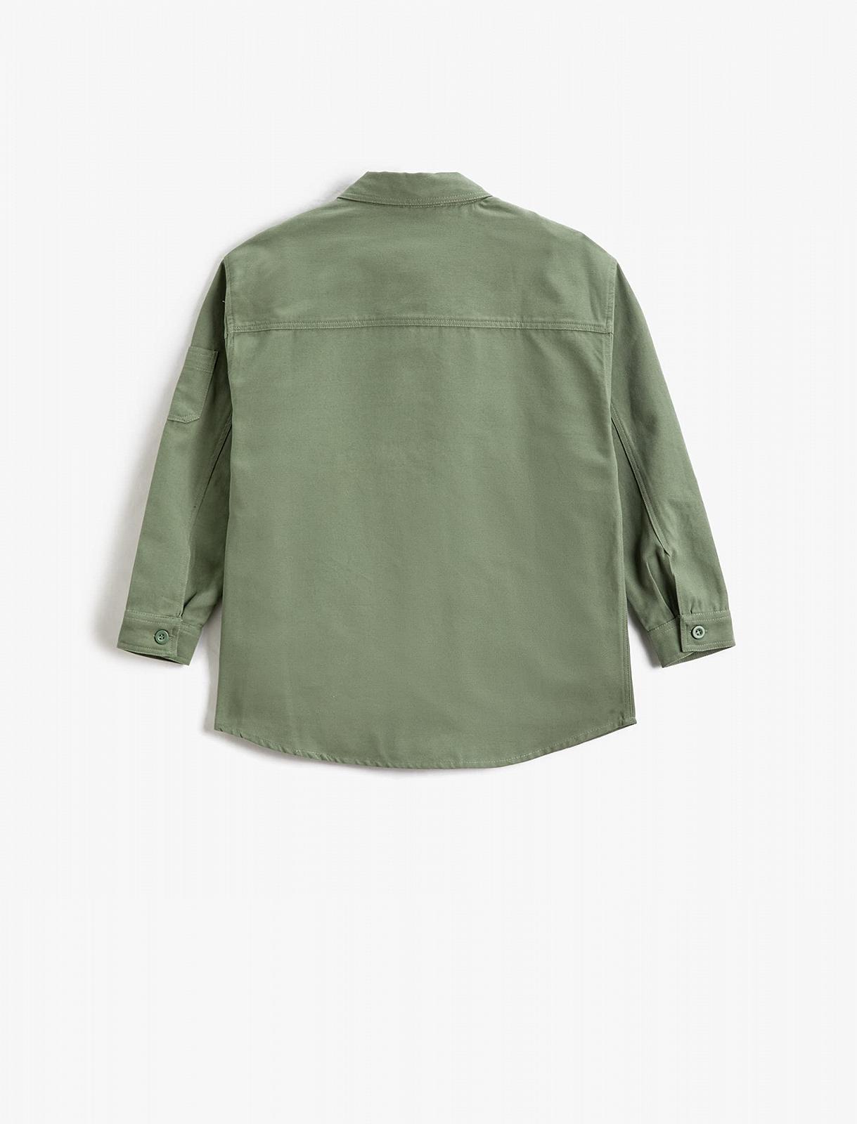 Куртка-рубашка Koton для мальчиков, оверсайз, с одним карманом, длинный рукав, хлопковая, фото №2 Куртка-рубашка Koton для мальчиков, оверсайз, с одним карманом, длинный рукав, хлопковая, фото №2