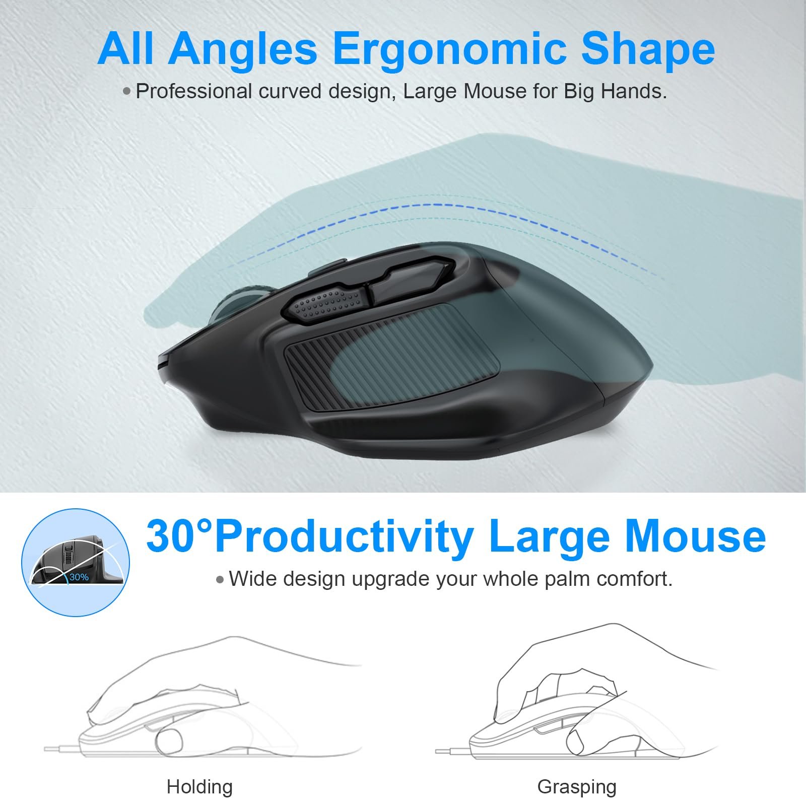 Мышь Yeemie Беспроводная Оптическая 4800 DPI Черный, фото №3