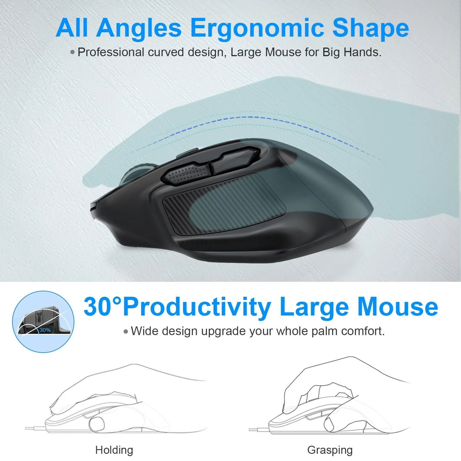 Мышь Yeemie Беспроводная Оптическая 4800 DPI Черный, фото №3