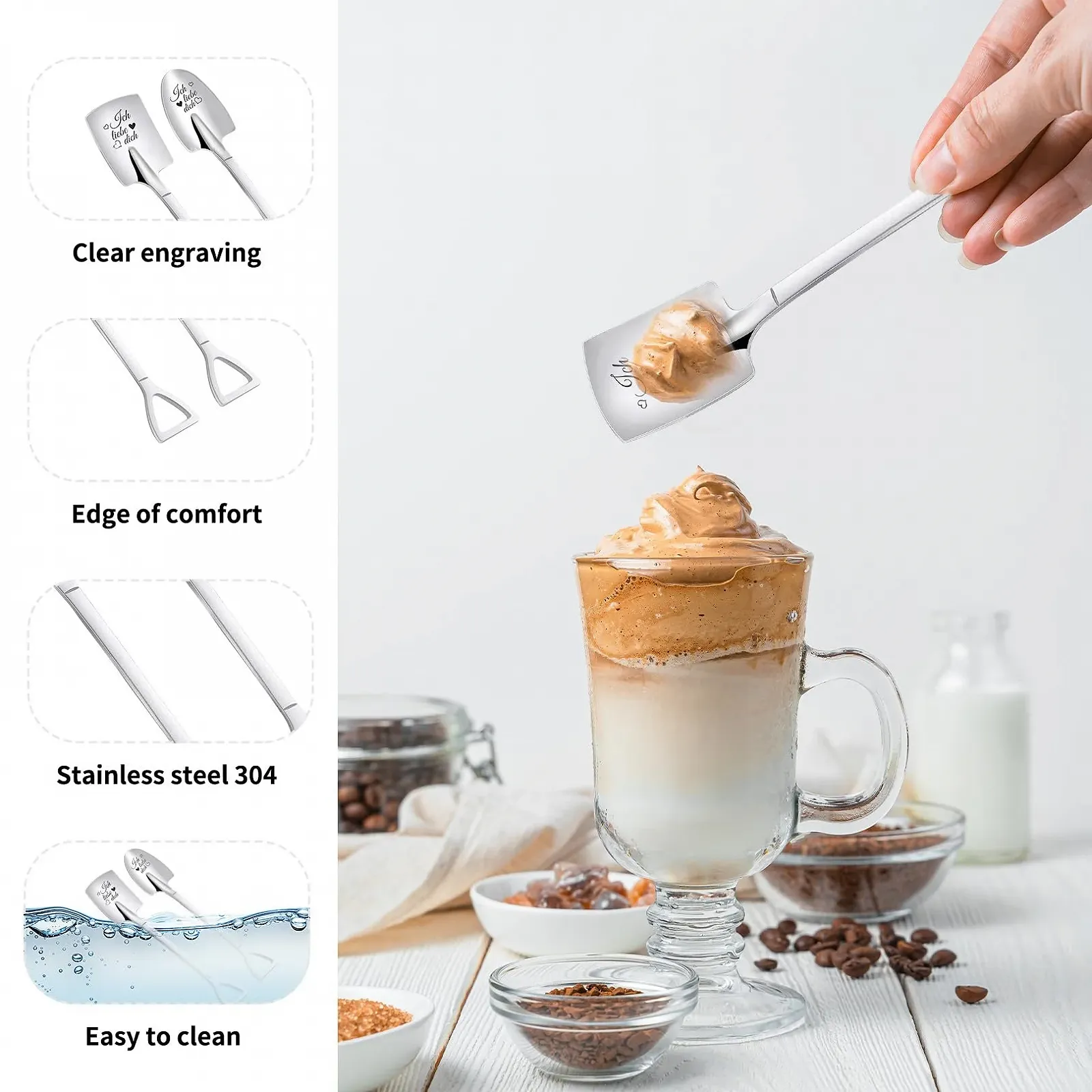 Ложка для морозива з гравіюванням (2 шт.), фото №6