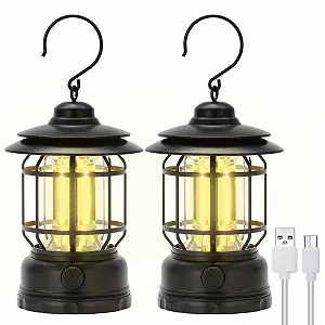 Фонарь кемпинговый LED COB аккумуляторный винтажный с плавной регулировкой яркости IP44 - Фото 1