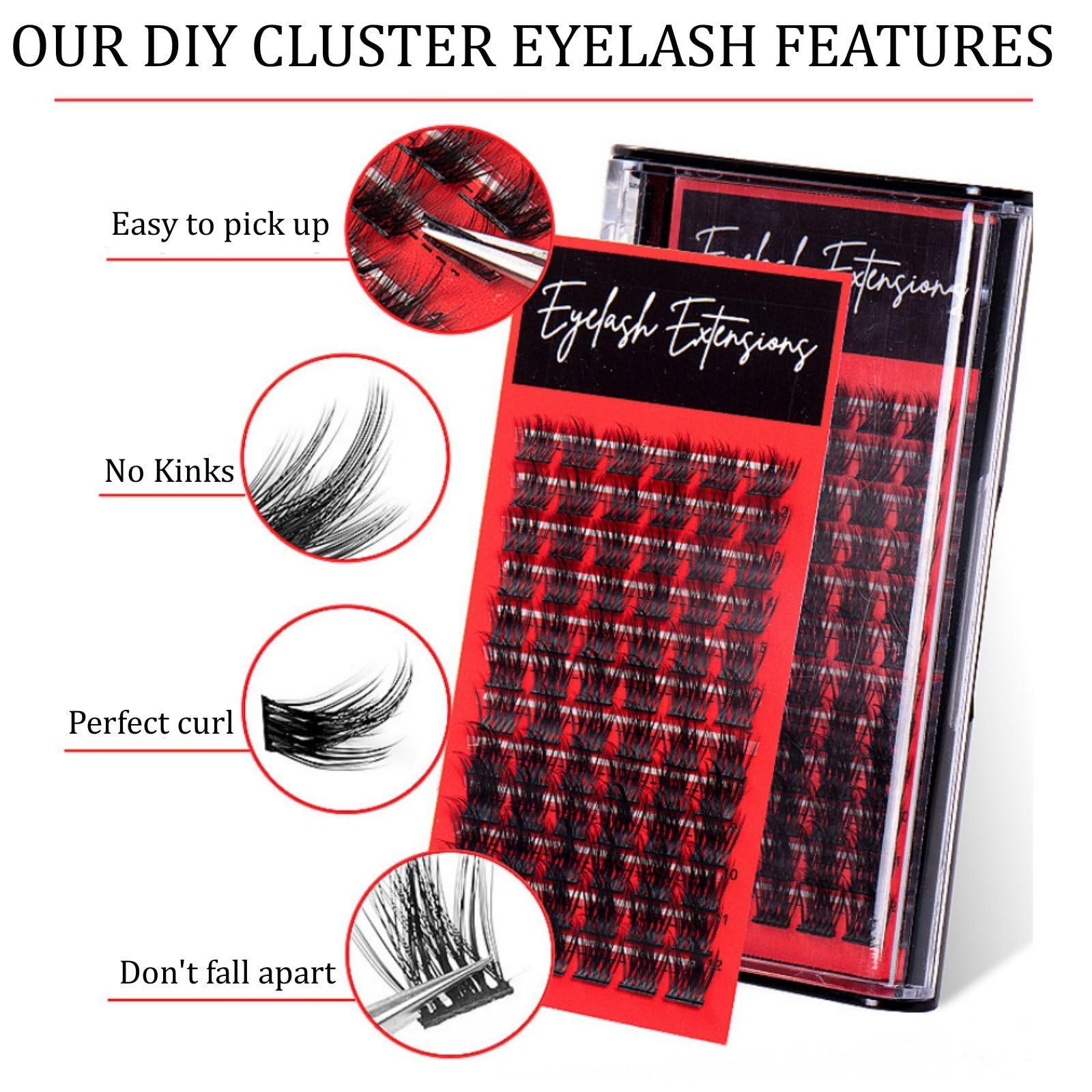 Ресницы накладные Individual, DIY, Кластеры, Естественный вид, Смешанная длина 10-14 мм, 72 кластера, фото №4