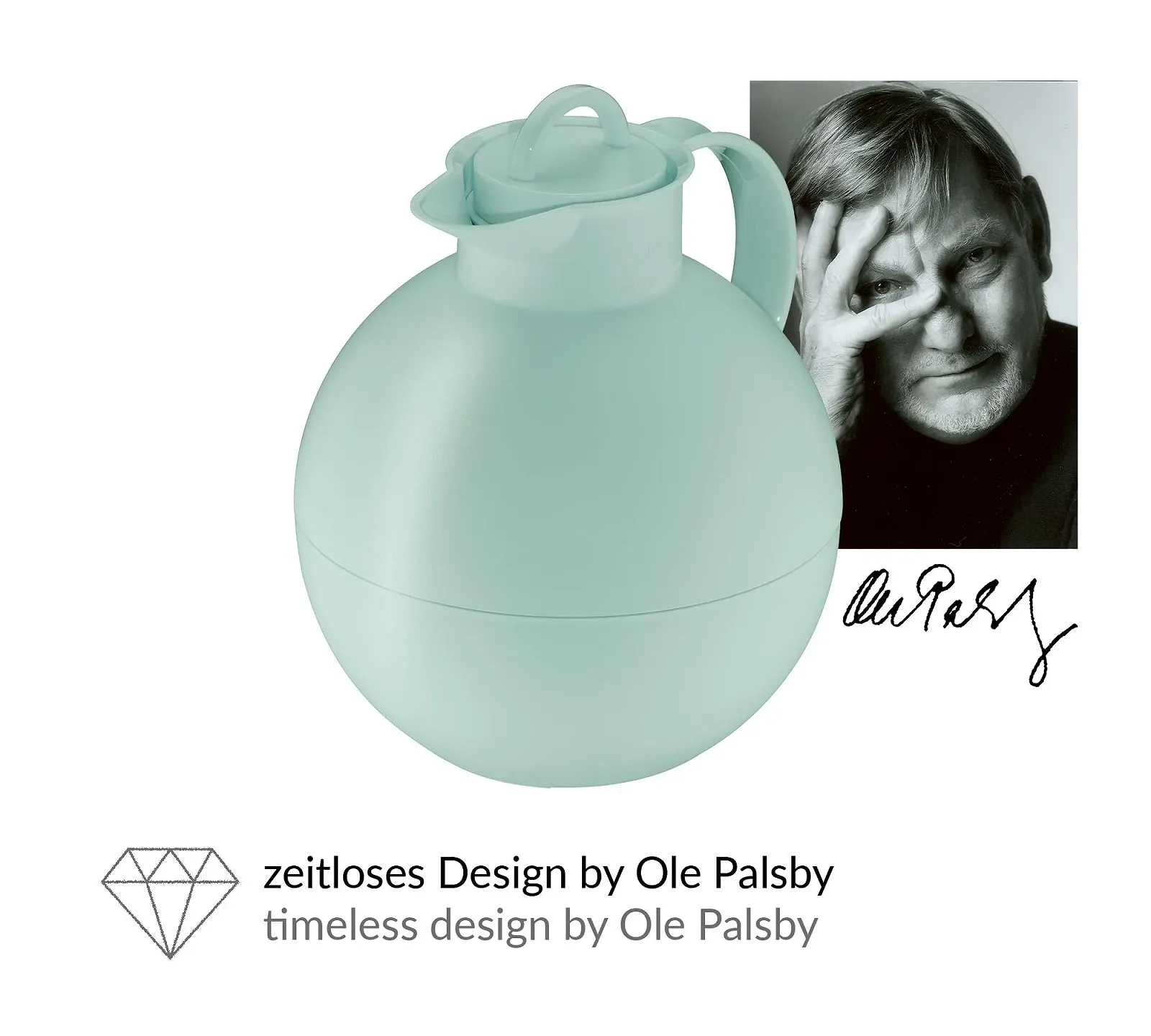 Термос-кавник Alfi Ball 0.94 л, м'ятно-зелений, термос з вакуумною вставкою з загартованого скла alfiDur, 12 годин гарячий, фото №4