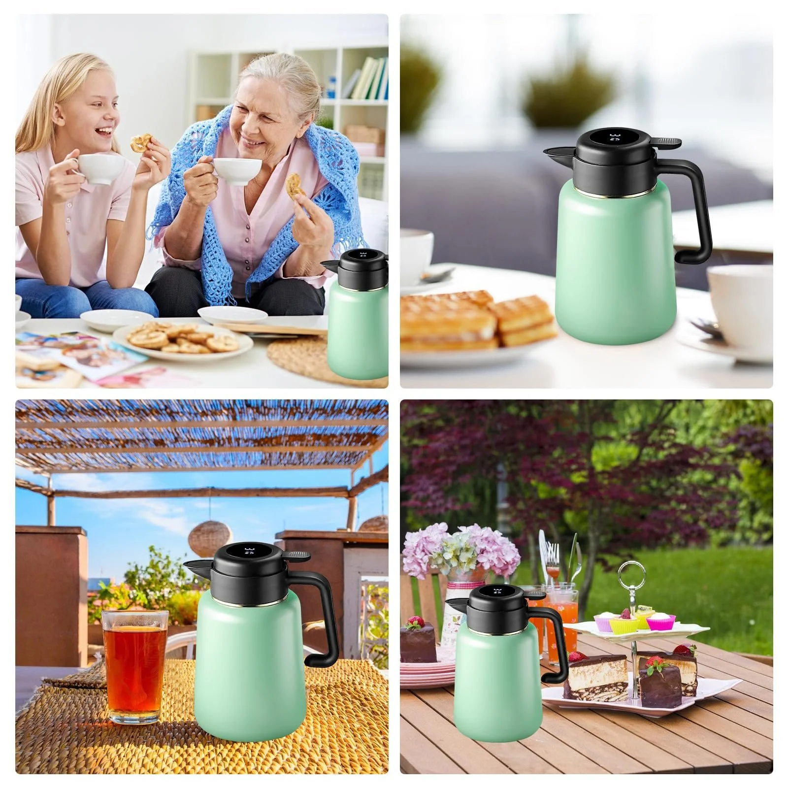 Термос-кавник 1.8 л, Ізольований, Термопот для кави з відображенням температури, Герметичний, фото №7