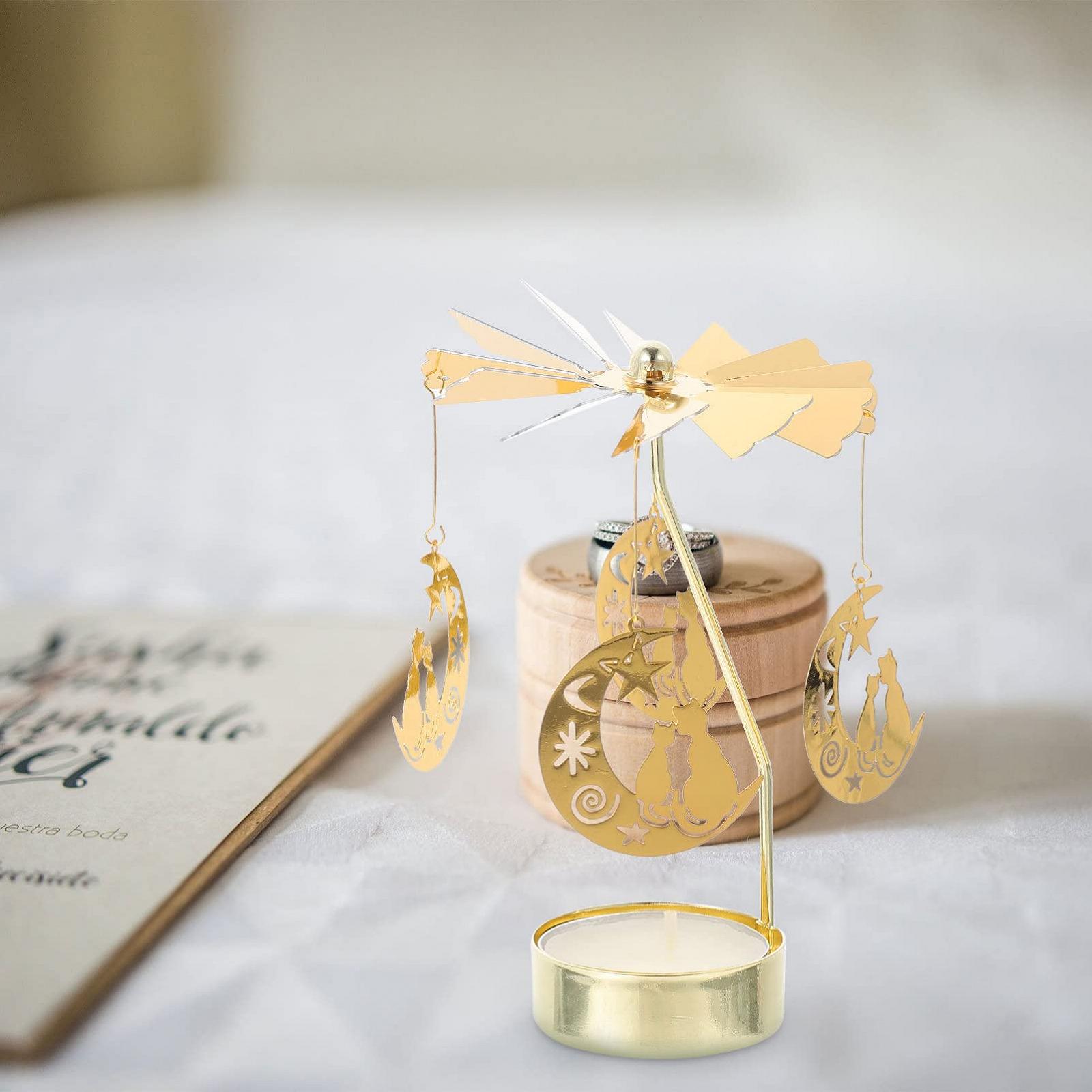 Свічник Minkissy Rotating Carousel Lantern Скляний Карусель Вращающийся Підсвічник Різдвяний, фото №2