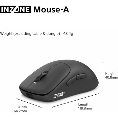 Мышка Sony INZONE Wireless/USB Black (MSEG500B.E), фото №4
