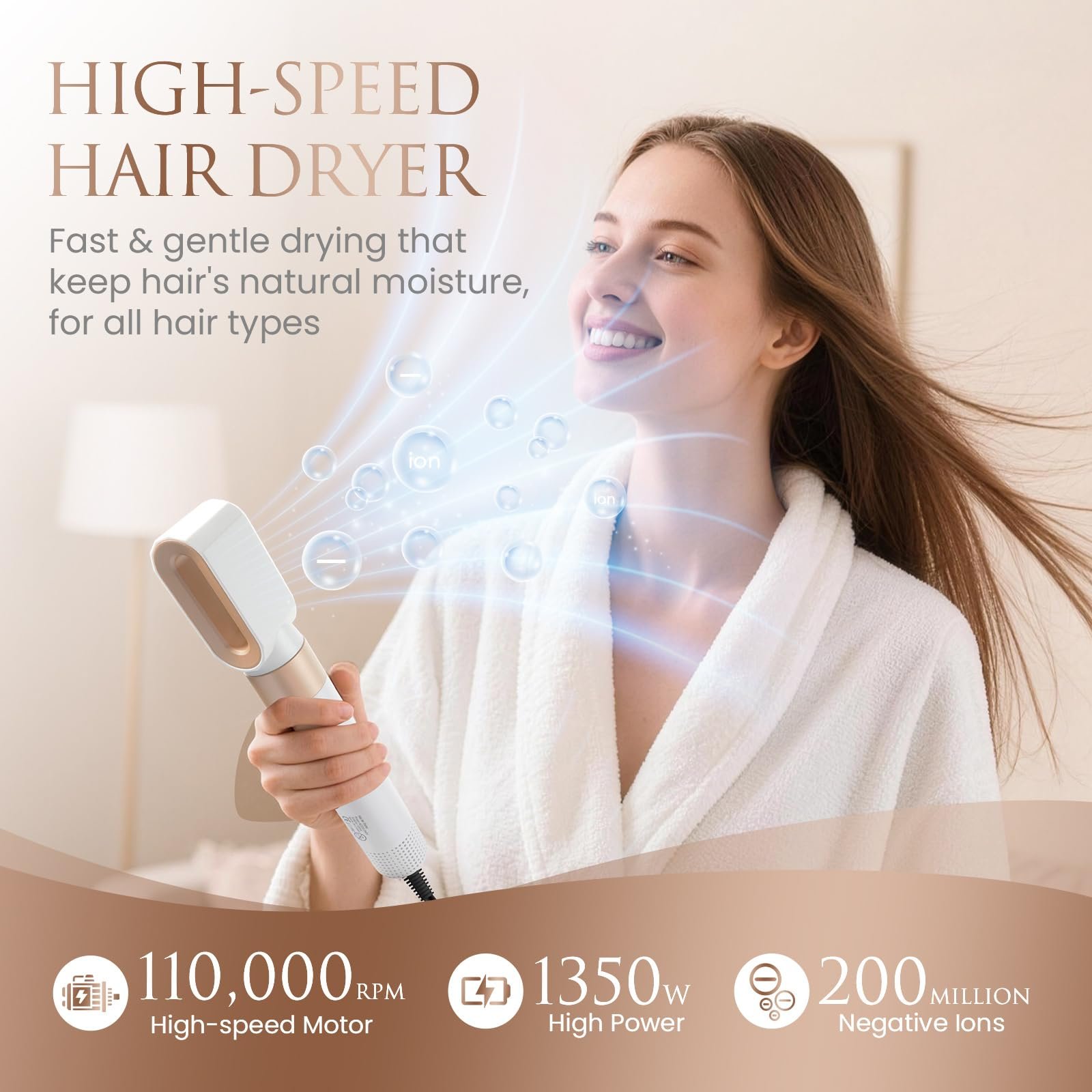 Набір фен-щіток LAMA 5-in-1 1350 W 110,000 RPM, фото №4 Набір фен-щіток LAMA 5-in-1 1350 W 110,000 RPM, фото №4
