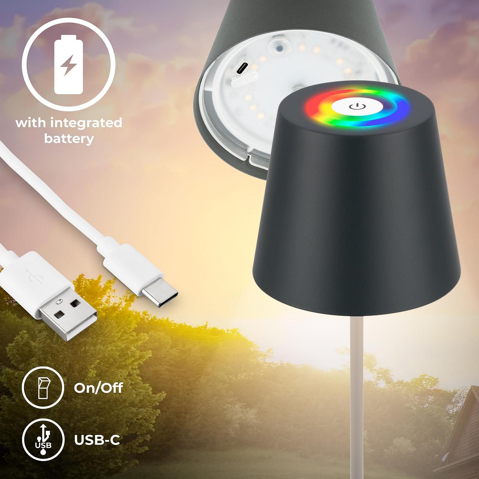 Настільна лампа B.K.Licht 3 in 1 RGBW LED Wireless IP44 Touch Dimmable 36 x 12 см, фото №7