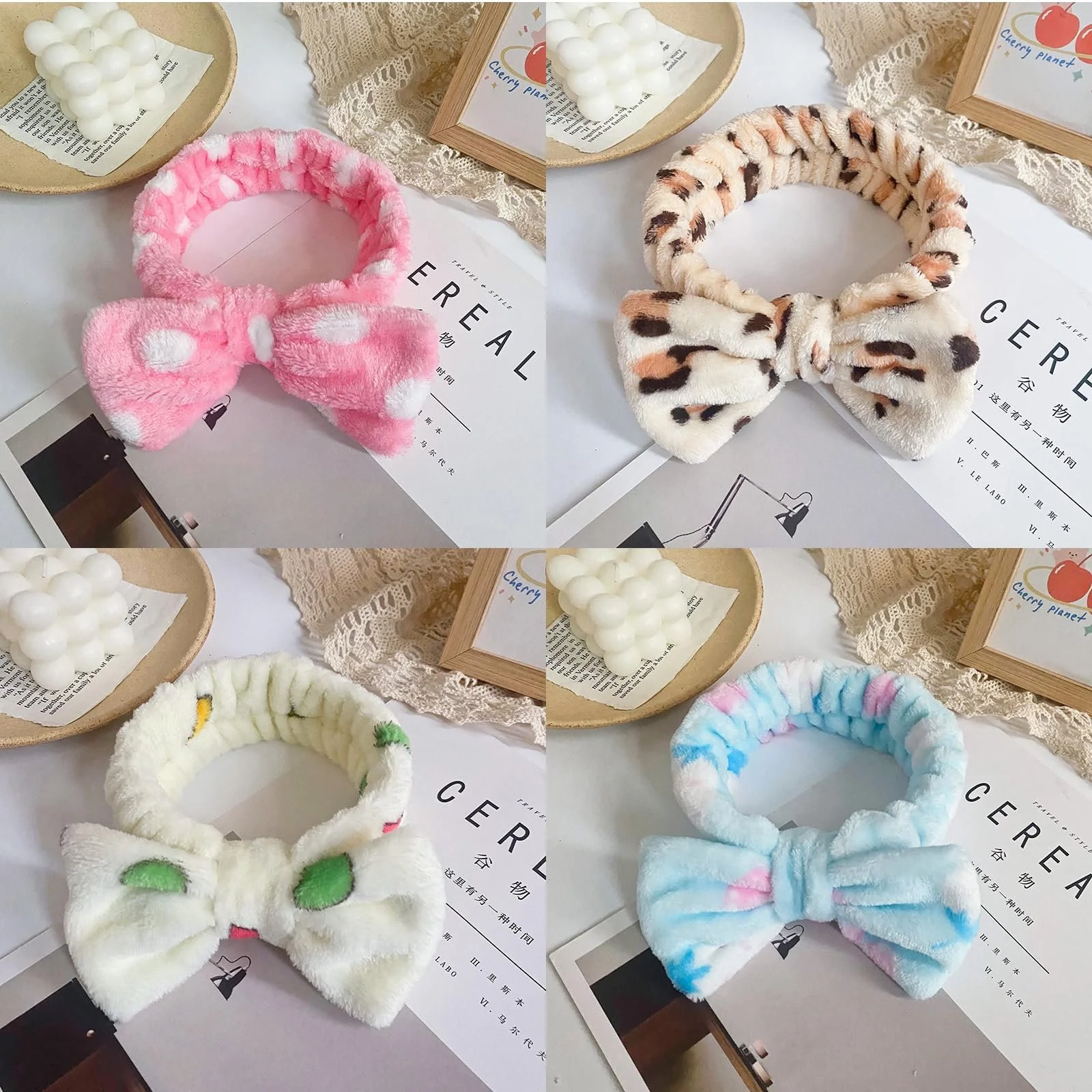 Набір пов'язок для волосся Spa Bowknot, 5 шт., фото №5