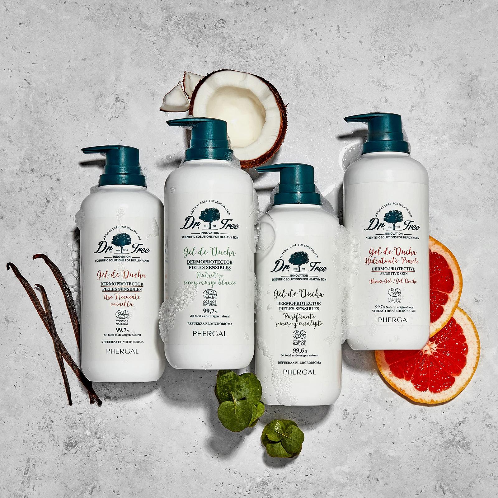 Гель для душу Dr. Tree Skin-nourishing and protective Кокос та білий мускус 500 мл, фото №7 Гель для душу Dr. Tree Skin-nourishing and protective Кокос та білий мускус 500 мл, фото №7