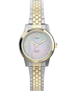 Женские часы Timex Main Street 25 мм - Двухцветный браслет из нержавеющей стали, циферблат из перламутра, двухцветный корпус - Фото 1
