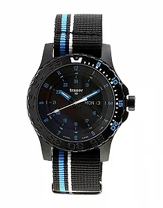 Часы кварцевые аналоговые мужские Traser 105545 черно-синие - Фото 1