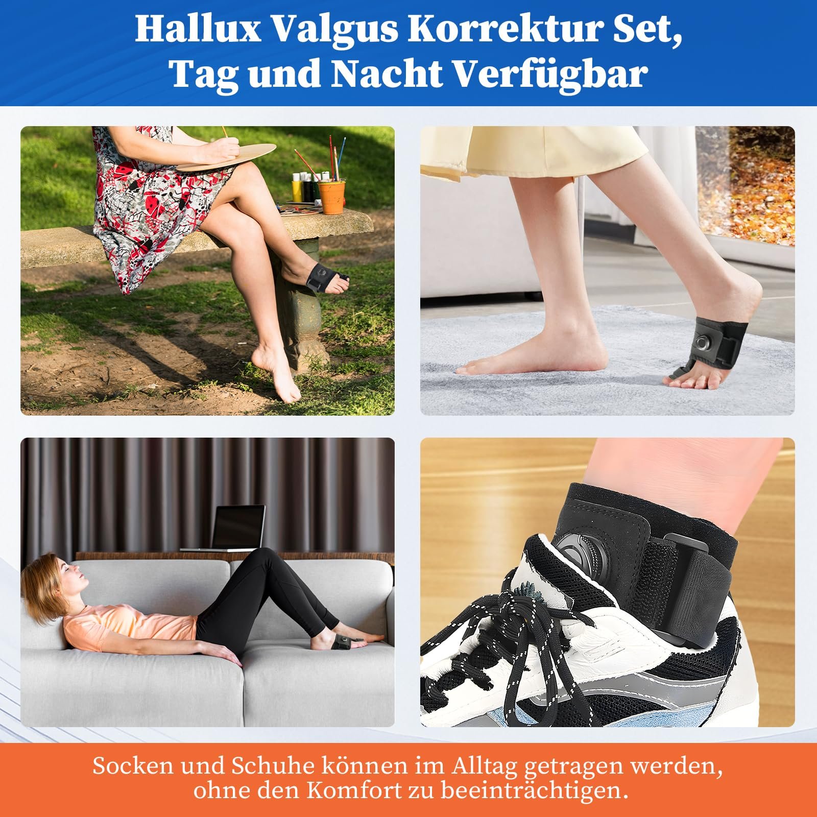 Разделитель для пальцев Hallux Valgus для левой ноги, регулируемая шина, фото №2