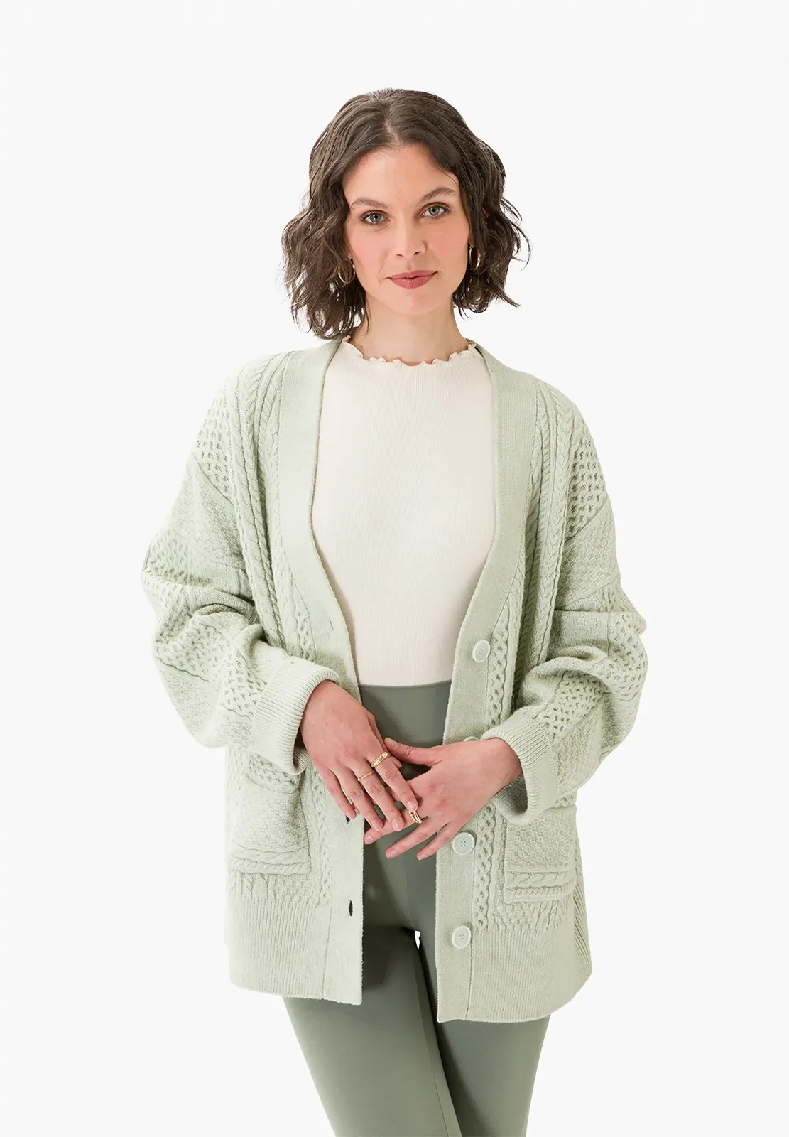 Женский кардиган Les Lunes The Alexis Cardigan Desert Sage - L, фото №1