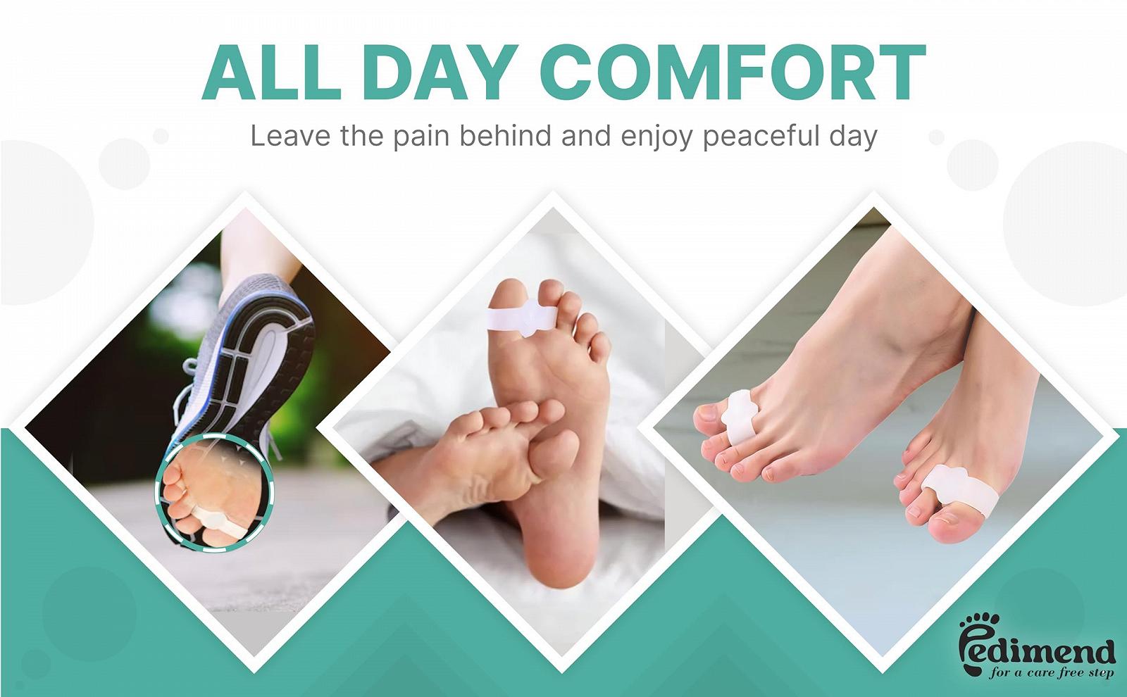 Роздільник для пальців ніг Pedimend Гелевий силіконовий захист для кісточки з розширювачем, фото №8