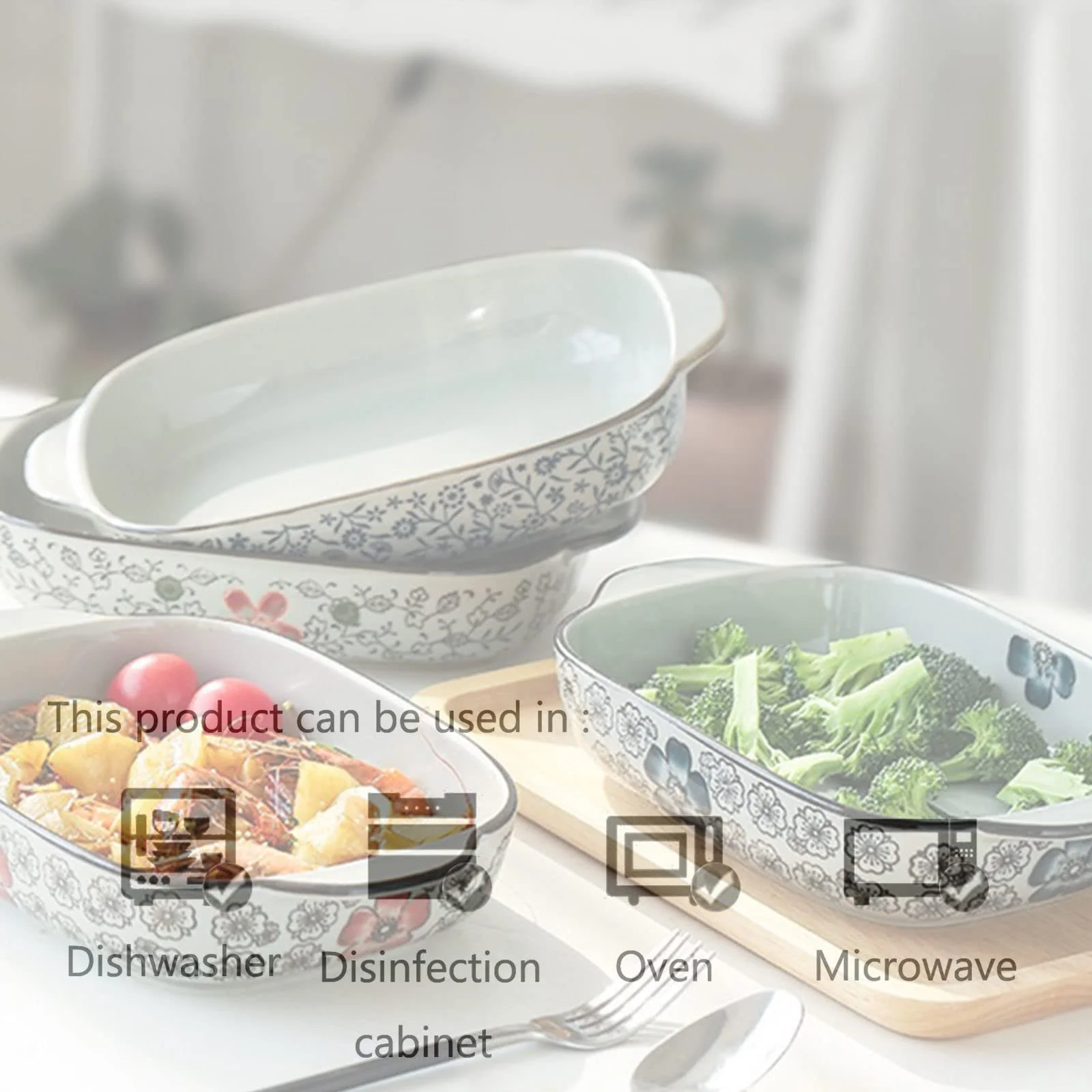 Форма для лазаньи Blue-B Керамическая Прямоугольная Глубокая Штабелируемая с ручкой 650 мл 23 oz Синяя, фото №4