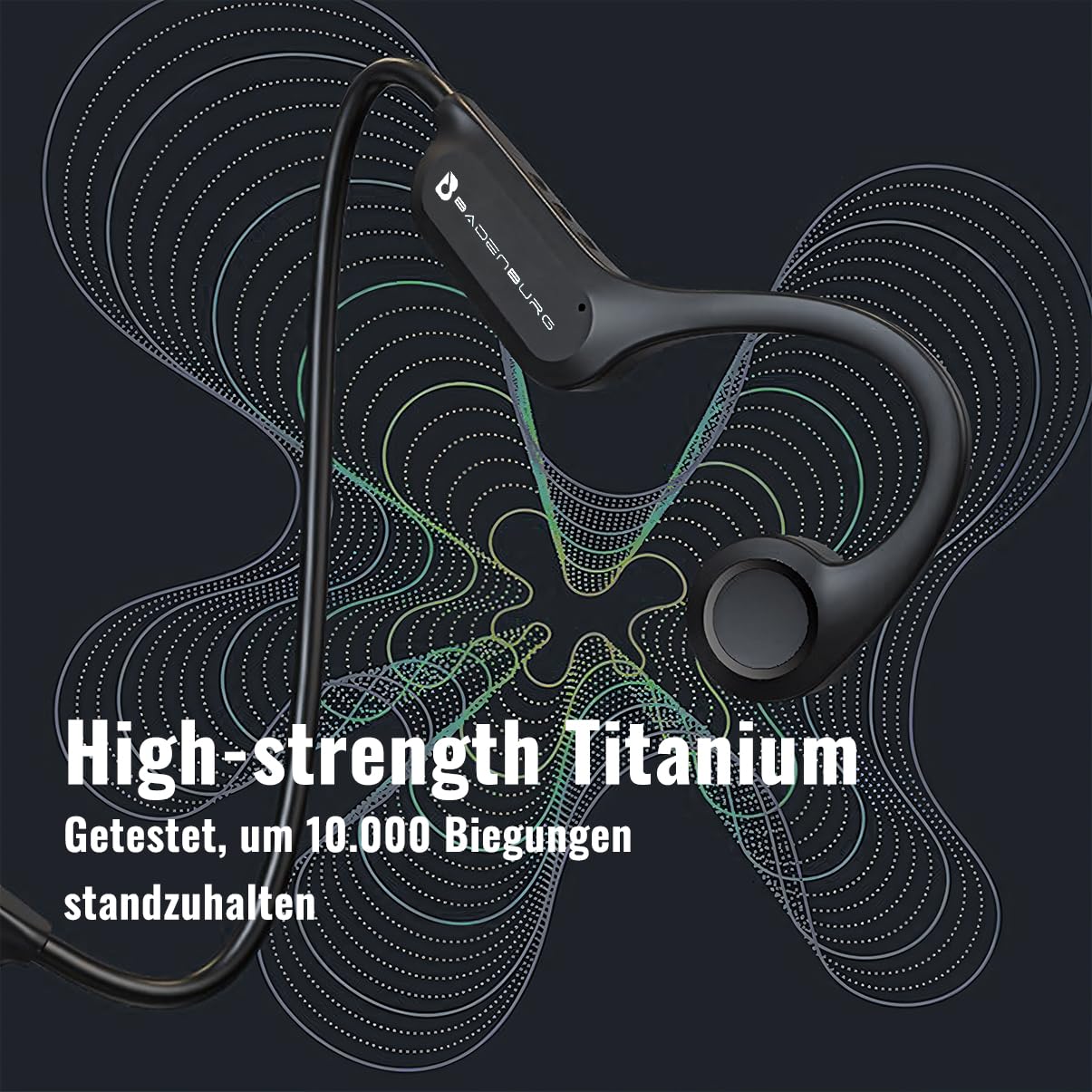 Навушники BADENBURG S1 Bone Sound бездротові відкриті спортивні IP56 Bluetooth 5.3 з мікрофоном 8 годин чорні, фото №7 Навушники BADENBURG S1 Bone Sound бездротові відкриті спортивні IP56 Bluetooth 5.3 з мікрофоном 8 годин чорні, фото №7