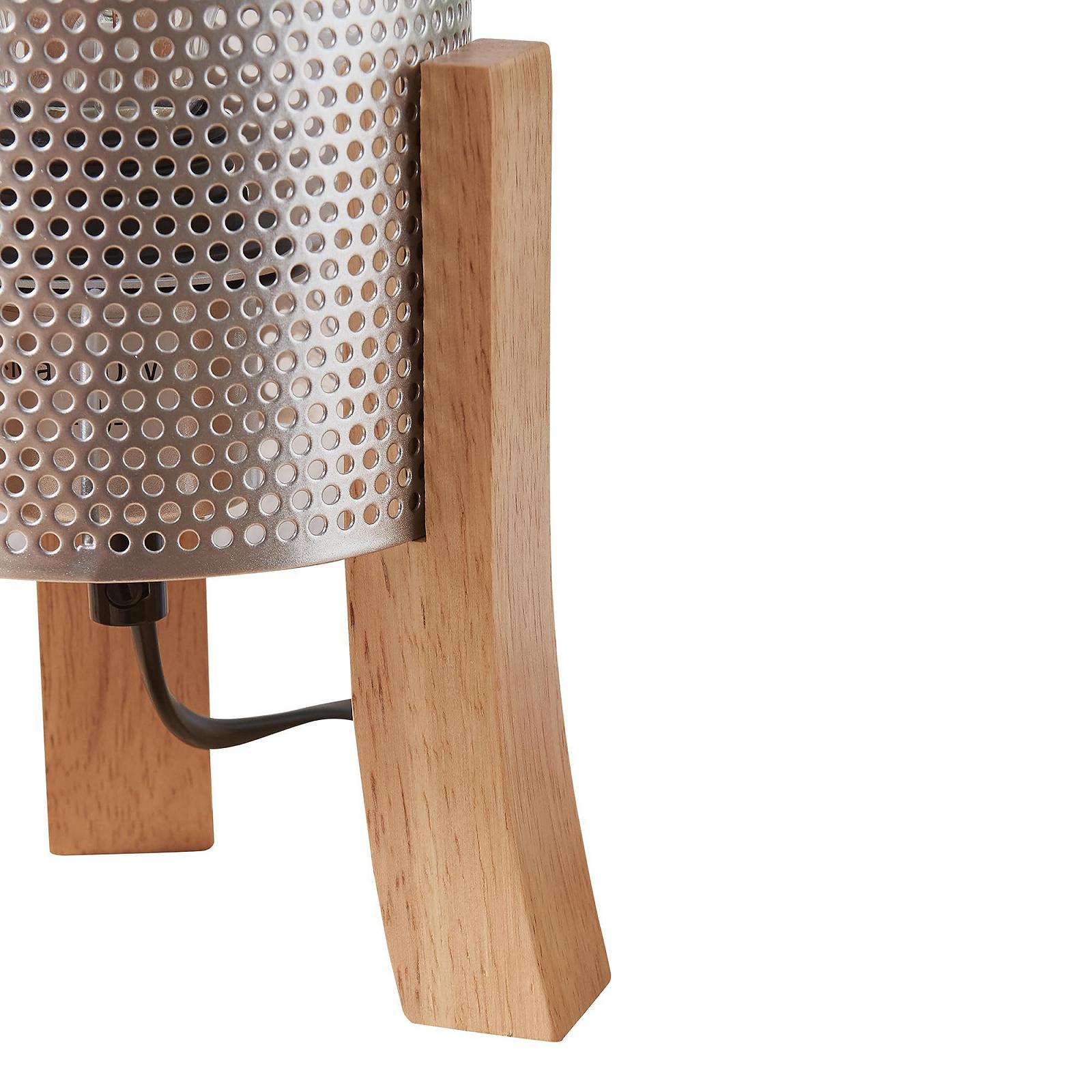 Настільна лампа lux.pro Joelleldsvin 30 x 14 x 14 см сітчастий плафон метал дерево Срібляста, фото №8