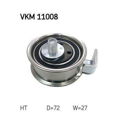 Ролик натяжителя ремня ГРМ SKF VKM 11008 верхний левый, фото №2 Ролик натяжителя ремня ГРМ SKF VKM 11008 верхний левый, фото №2
