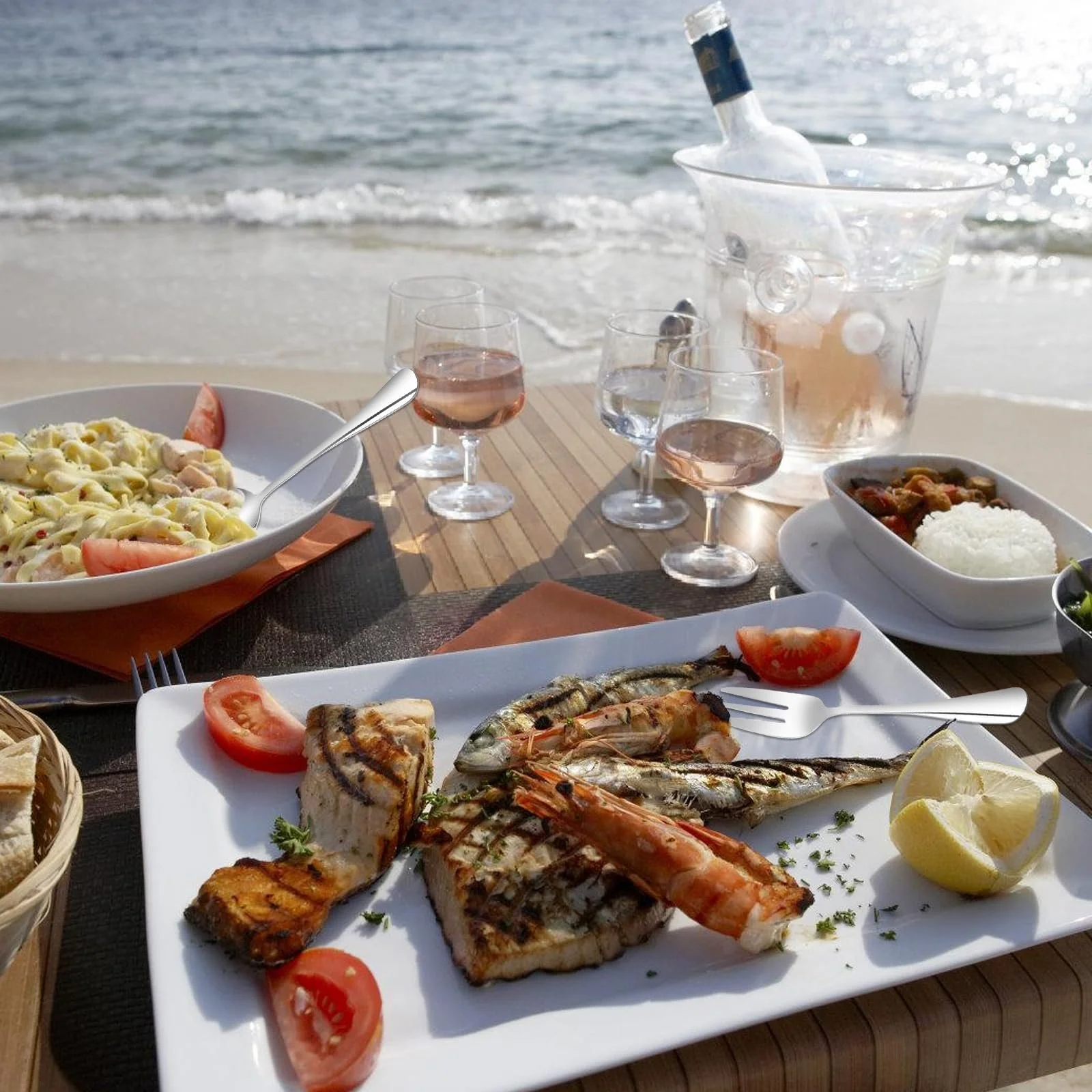 Набір виделок для торта та кавових ложок, 30 шт., фото №6