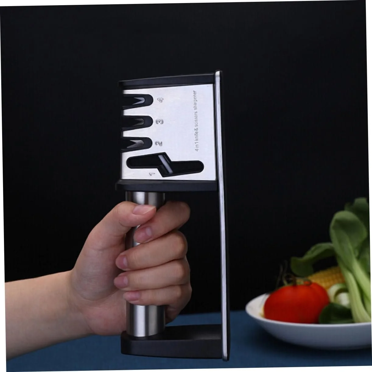 Точилка для ножів та ножиць VALICLUD ручна ергономічна безпечна, фото №7