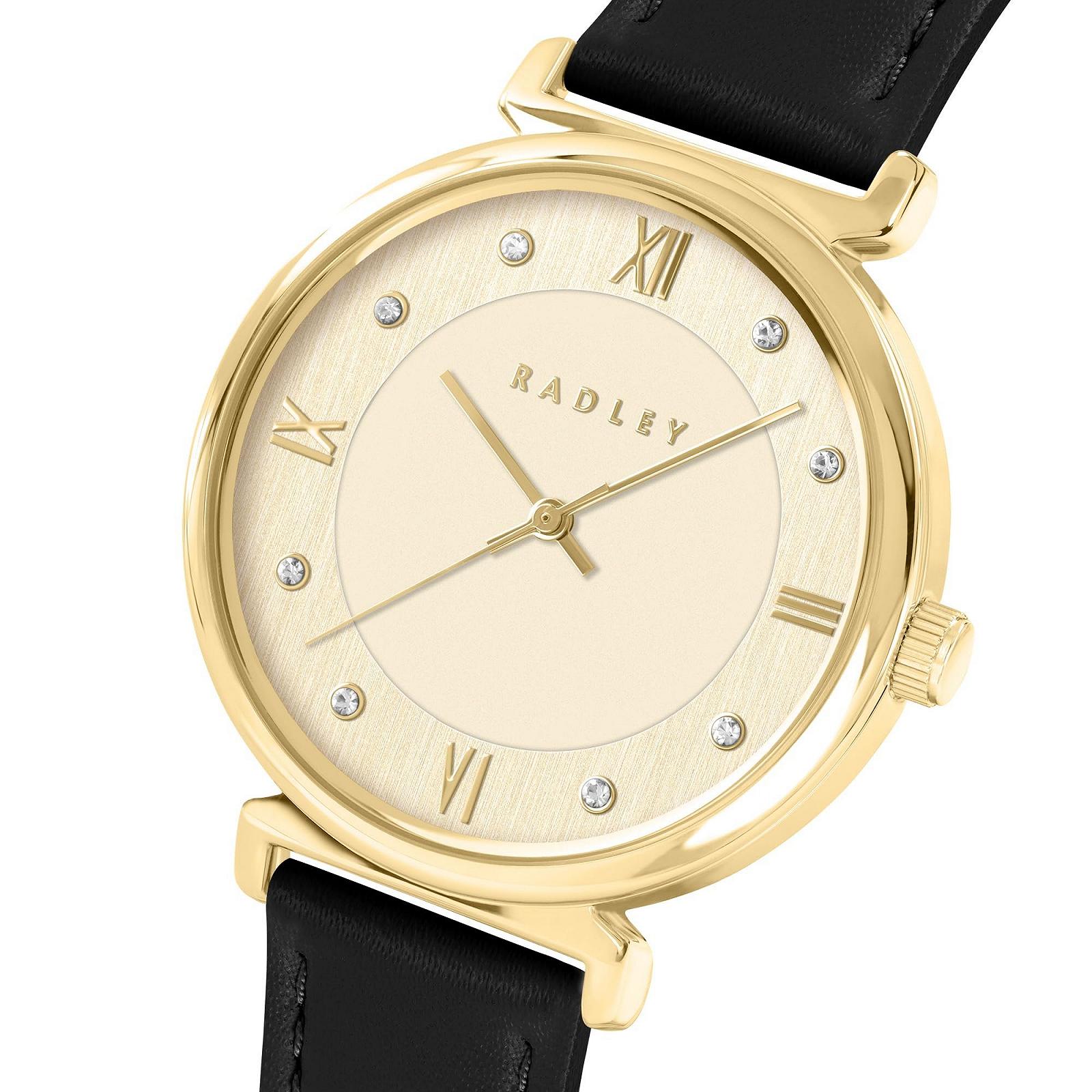 Годинник RADLEY T Bar 35мм Золоте покриття Чорний шкіряний ремінець, фото №2
