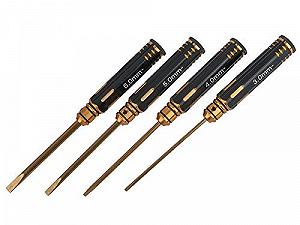 Купить Набор RECKWARD TUNING RT Отвёртка Шлицевая 3,0 4,0 5,0 6,0 мм Чёрный Золотой Вольфрамовая сталь 100 мм - Фото 1 Набор RECKWARD TUNING RT Отвёртка Шлицевая 3,0 4,0 5,0 6,0 мм Чёрный Золотой Вольфрамовая сталь 100 мм - Фото 1