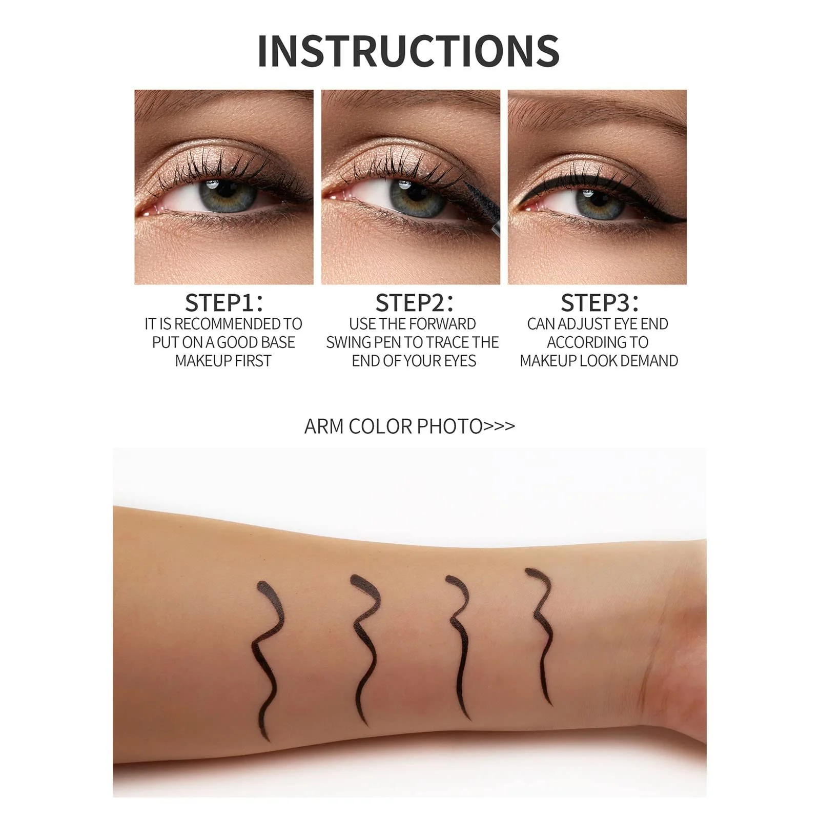 Подводка для глаз Водостойкая жидкая, фото №7