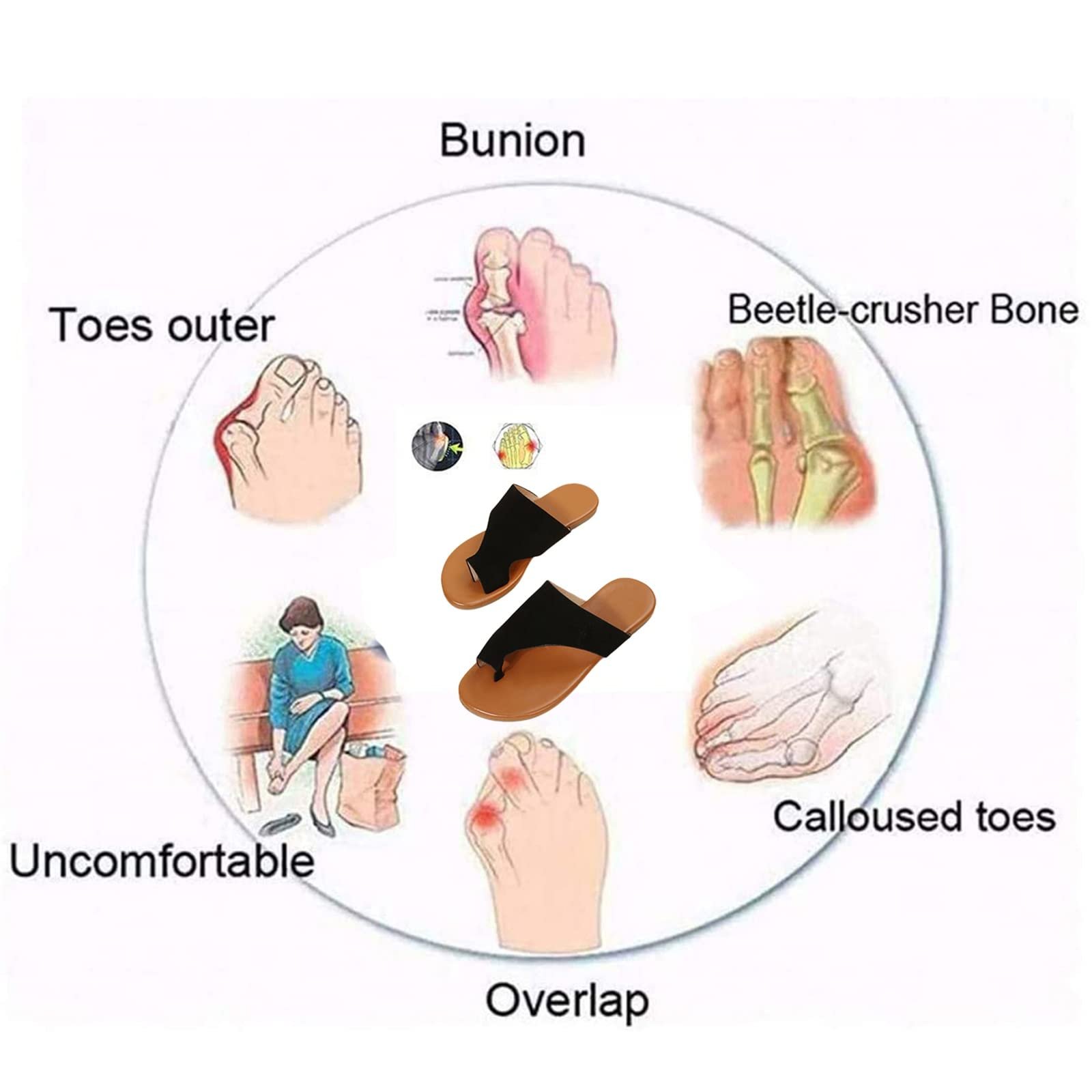 Шлепанцы Yytcsjz для коррекции вальгусной деформации стопы, фото №6 Шлепанцы Yytcsjz для коррекции вальгусной деформации стопы, фото №6