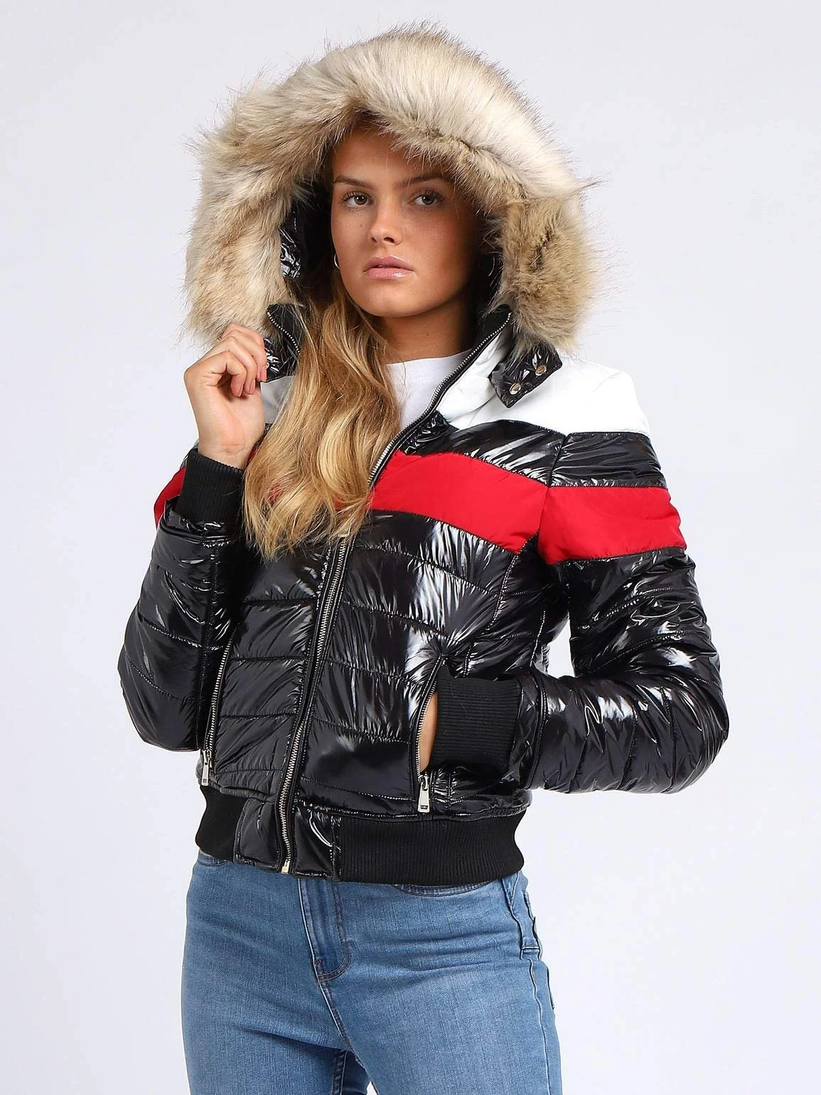 Пуховик SS7 Женский Блестящий с искусственным мехом, фото №5 Пуховик SS7 Женский Блестящий с искусственным мехом, фото №5