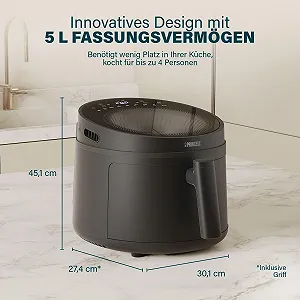 Мультипіч Princess Cyclone Vision 01.182270.01.001 5 L 1500 W 8 програм з оглядовим вікном Black synthetic.ua - Фото 1