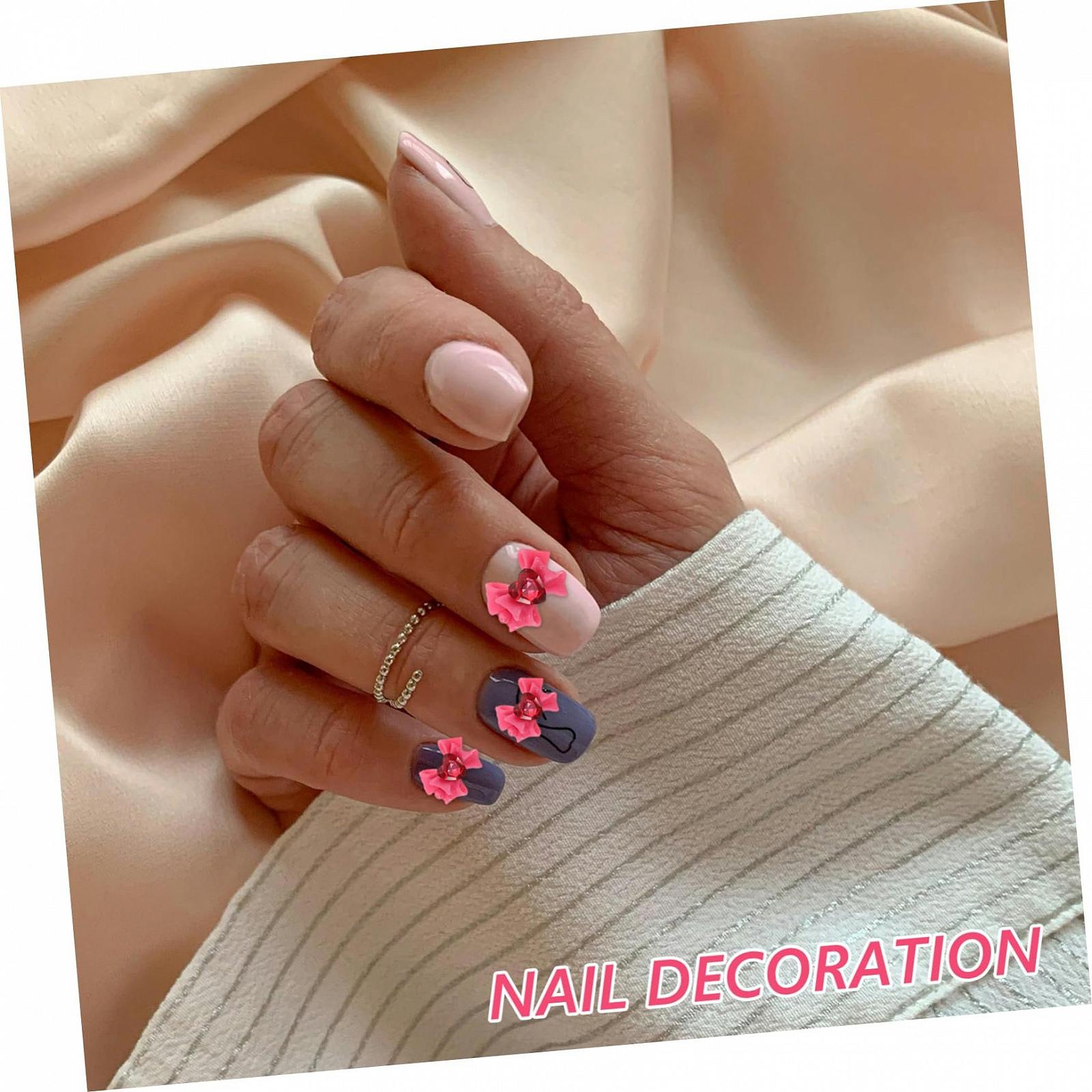 Украшения для ногтей FOMIYES, 40 листов, подвески для ногтей, стразы для ногтей, заклепки, бантики, хрустальные бантики, 3D аксессуары, фото №9