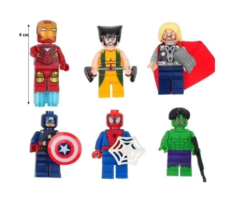 Набор фигурок Lego Marvel Avengers 6 шт, детский набор, фото №2