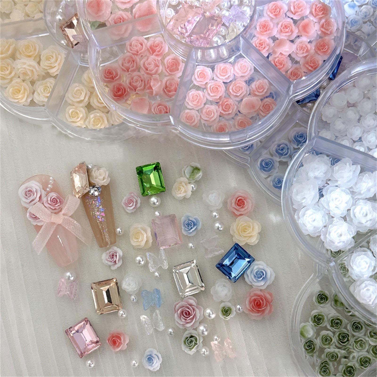 3D Квіти для нігтів, кристали, прямокутні прикраси для акрилових нігтів, фото №3 3D Квіти для нігтів, кристали, прямокутні прикраси для акрилових нігтів, фото №3