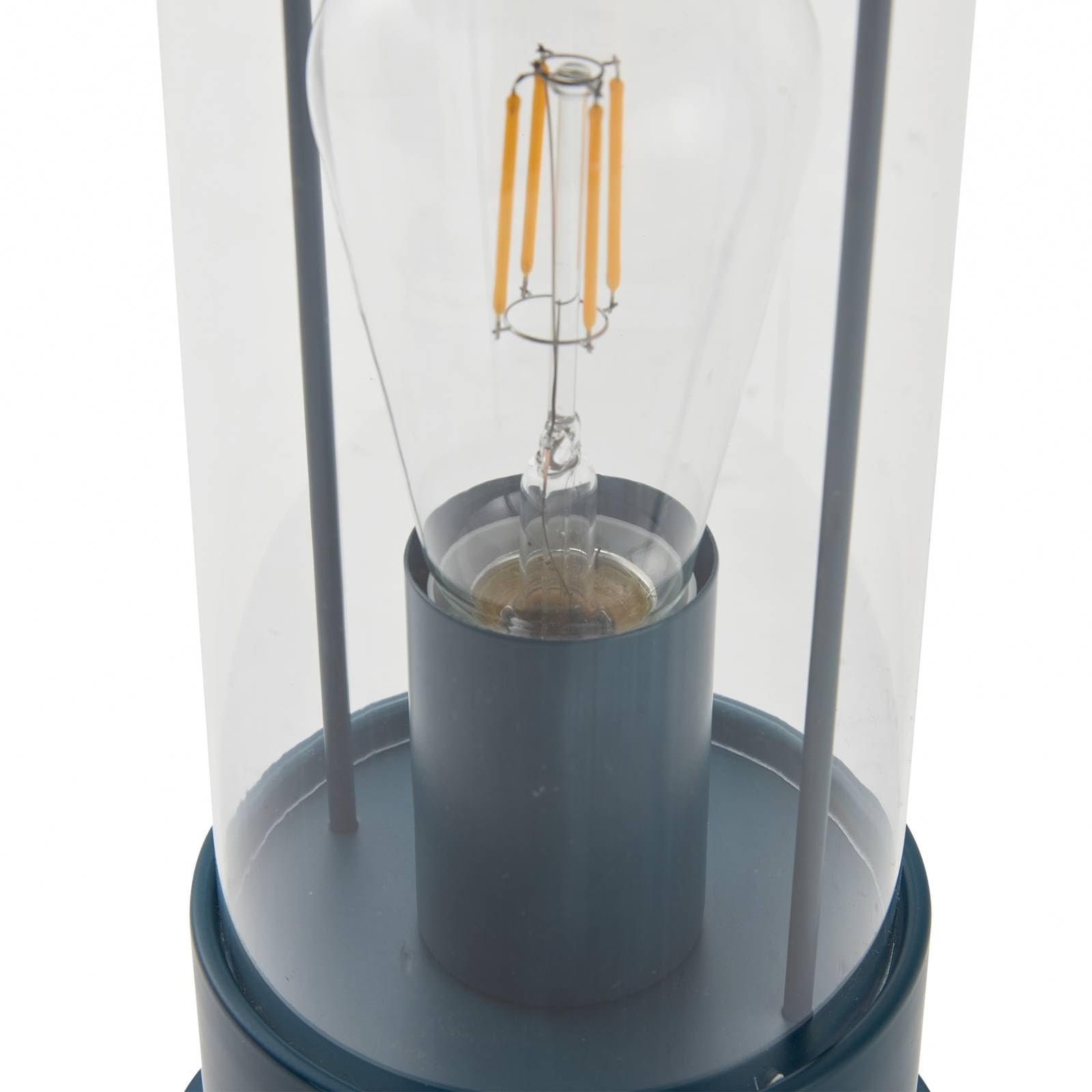 Настільна лампа-ліхтар Lindby Yvette Touch Dimmer IP44 Modern Blue Metal 1 лампа E27, фото №5