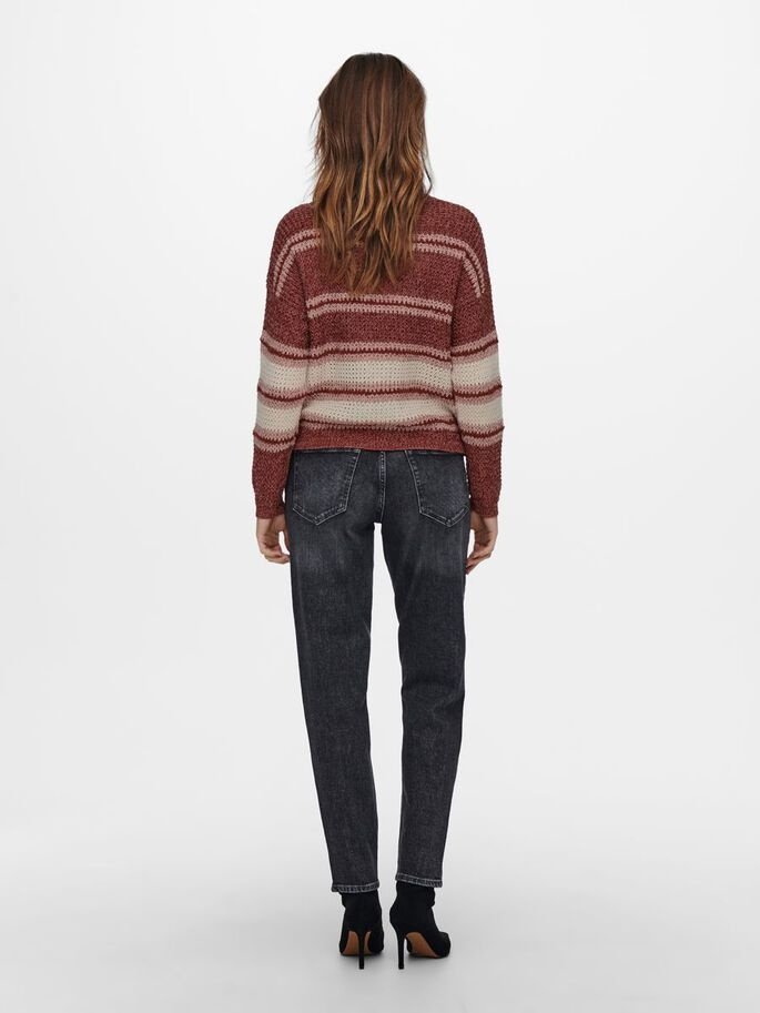 Пуловер ONLINA L/S PULLOVER CC KNT 15229820-Ash Rose-Detail:W. PUMICE STONE / ROATED ONLY Бордовий L, фото №3