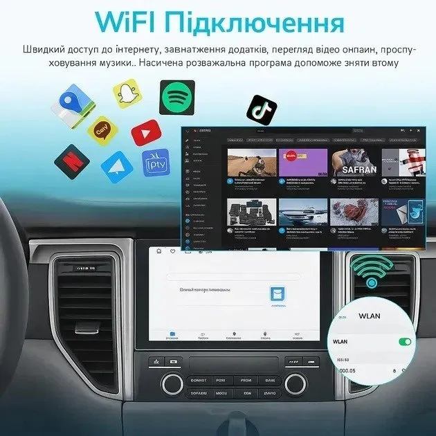Автомагнітола Rimoody Car Radio / 2 DIN / 10'' / 2/32GB /  USB / WI-FI / GPS / Bluetooth / Android13 / Black, фото №6