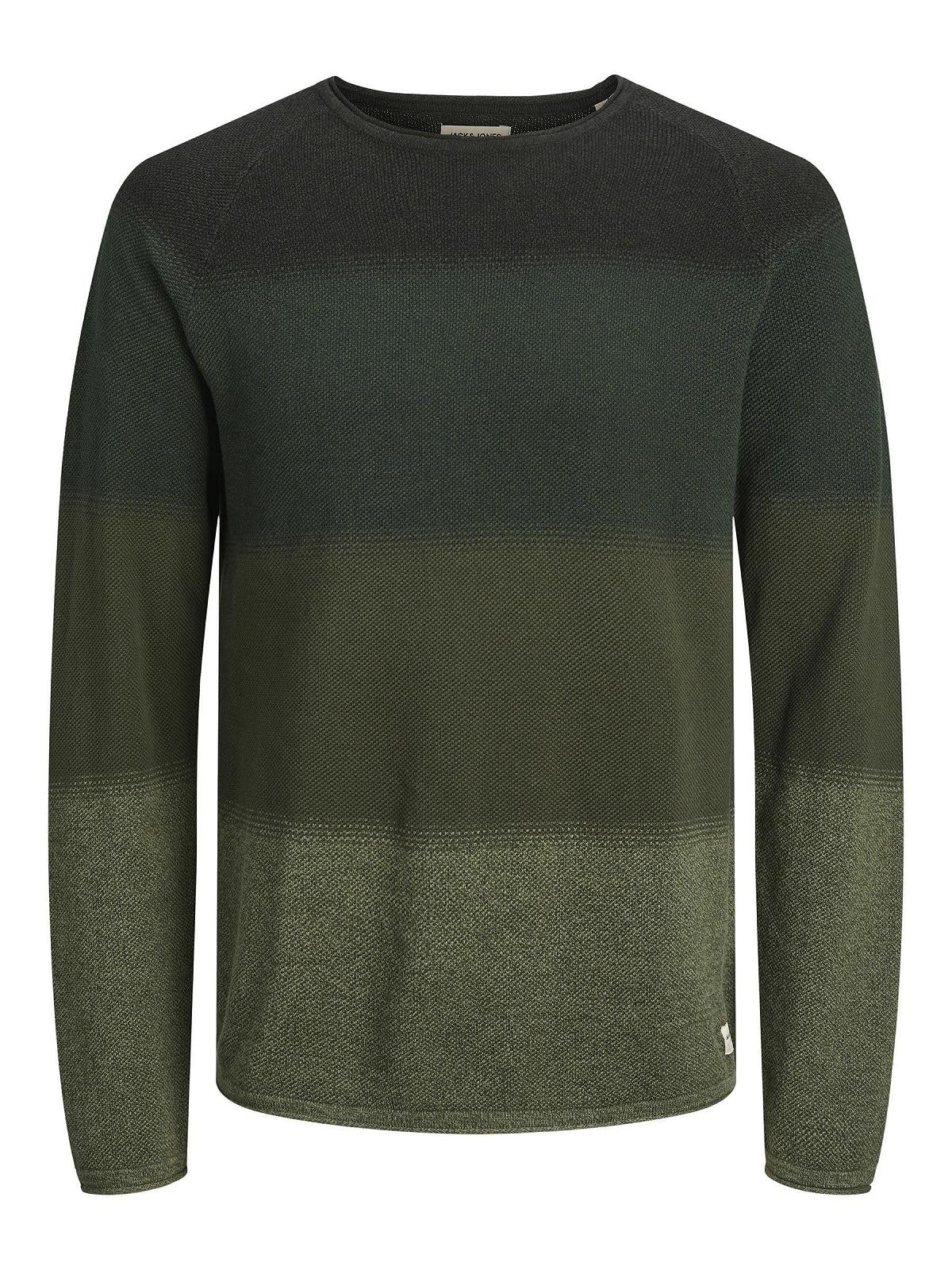 В'язаний пуловер JACK & JONES JJEHILL, чоловічий, з круглим вирізом, базова модель, з довгими рукавами, бавовняна сорочка, фото №1