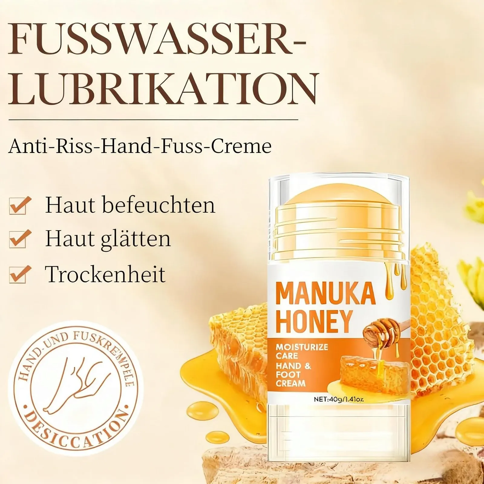 Крем-стик для ног Manuka Honey увлажняющий против трещин, фото №2 Крем-стик для ног Manuka Honey увлажняющий против трещин, фото №2