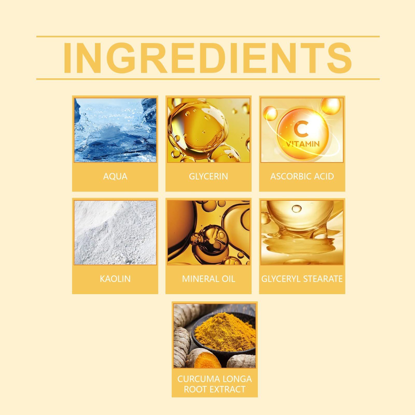 Маска для лица Витамин C Куркума Глиняная маска для глубокого очищения против черных точек и акне, сужает поры, уменьшает темные пятна и выравнивает тон, фото №3