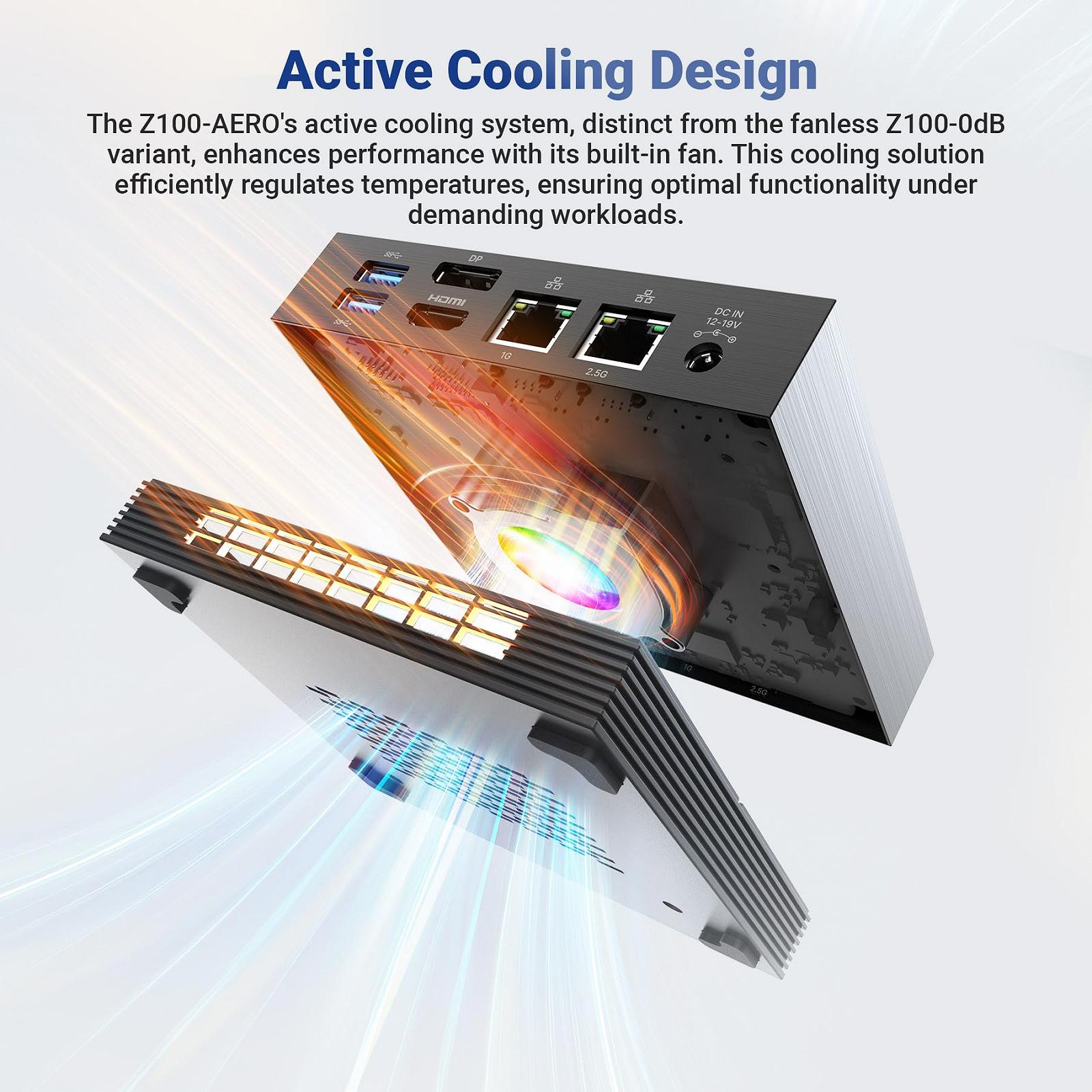 Мини-ПК MINIX NEO Z100-Aero Intel 12th Gen N100 16GB DDR4 512GB PCIe 3.0 X1 NVMe SSD Windows 11 Pro, фото №4